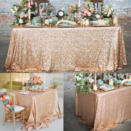 High Quality Round Table Cover,Fancy Rectangular Sequin Table Cloth For Wedding